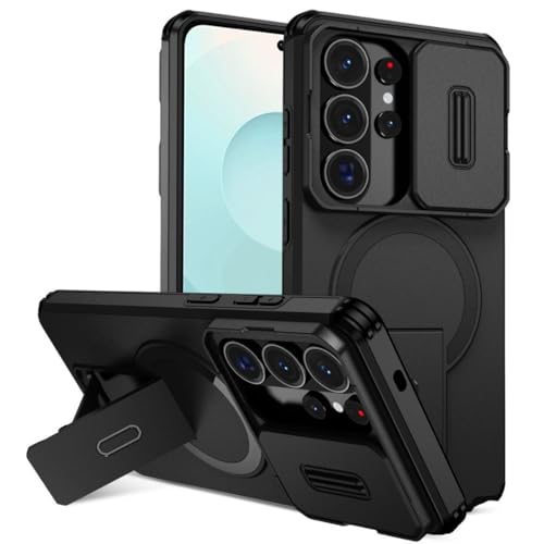Image of ShieldTech MagStand Series Case for Samsung Galaxy S26 Ultra 5G, Mobile Cover with Sliding Camera Shield, Mag-Safe, Kickstand, Shockproof for Samsung Galaxy S26 Ultra 5G - Black
