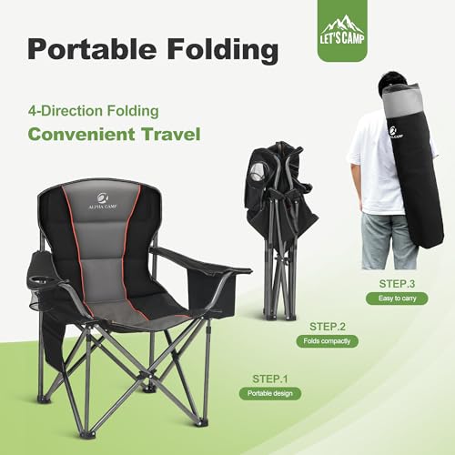LET'S CAMP Folding Camping Chair LC-E01CC401-BK-N の商品画像 9