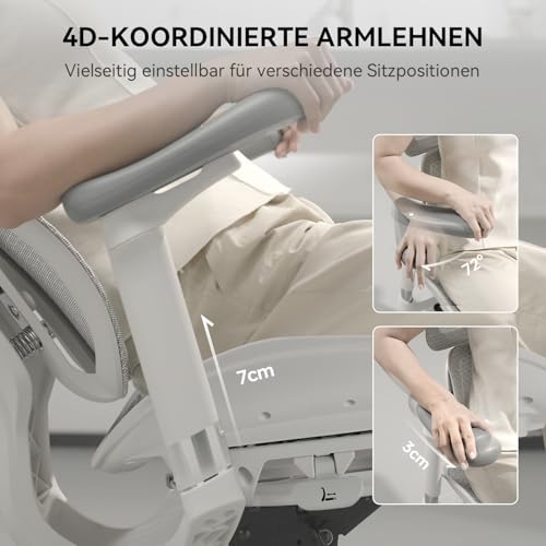 Sihoo Bürostuhl mit ergonomischer dualer Lordosenstütze und verstellbaren Armlehnen