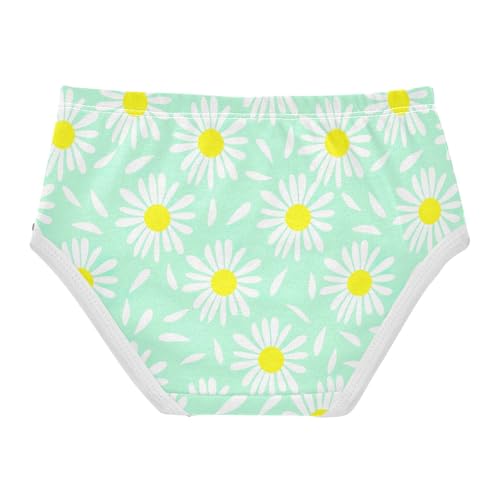 Joisal Toddler Girls Underwear 2t Cotton Panties Little Girl Personalized Underpants Briefs Pastel Daisy Mint Green2