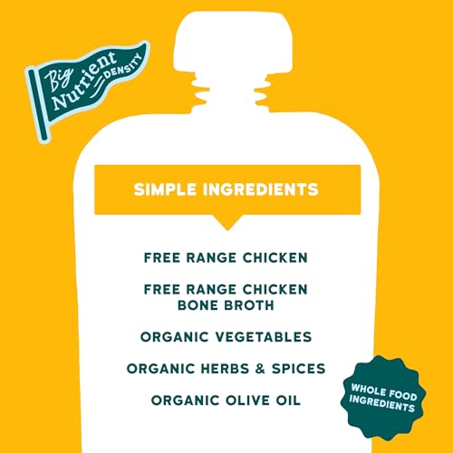 Image of Serenity Kids Organic Chicken Puree Pouches, No Added Sugar, 3.5 Oz, 6 Pack | Protein-Packed Toddler Snacks, No Added Sugar, Chicken Bone Broth, Baby Essentials, Organic Baby Food, Toddler Food