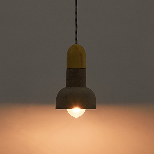 Suspension style industriel en bois et ciment pour éclairage de bar et loft - 3