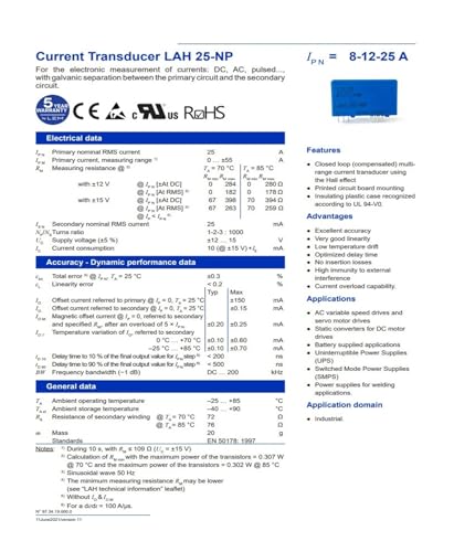 Capteurs LAH50-P transformateur de courant LAH50-P/SP1 composant de mesure