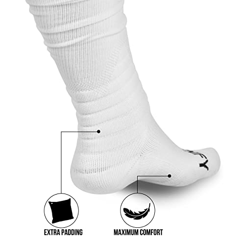 Magnify Sportswear Scrunch Football Socks for Athletes of Faith - Padded Extra Long Sport Socks for Men, Youth & Boys4