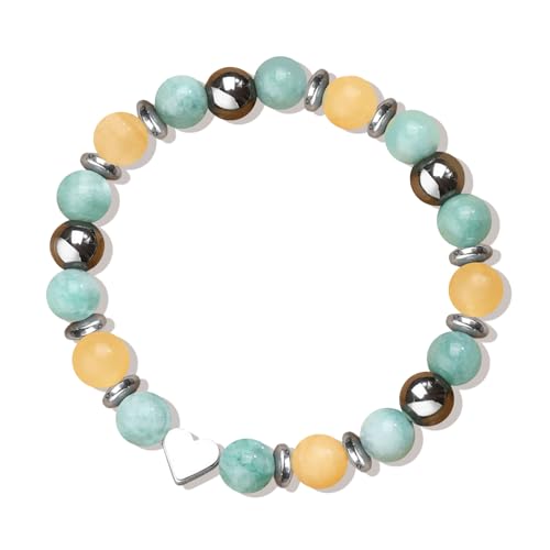 KummerSaprk Braccialetto di buon compleanno per le donne regali di compleanno per amici compleanni pietra naturale amore cuore braccialetto donna braccialetti alla moda 2025