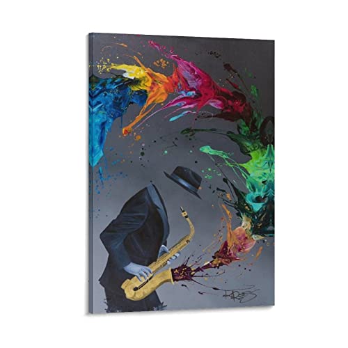 Art Poster Faceless Man Abstract Color Oil Painting - Kre8, Modern Print On Canvas (7) Canvas Painting Posters And Prints Wall Art Pictures For Living Room Bedroom Decor 24X36Inch(60X90Cm) Frame-Styl #TOP16