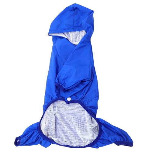GANAZONO 小型犬用の反射する四つ足のレインコート 犬用冷却毛布 犬の冷却ベスト ダックスフンド服 ポンチョ 犬用冷却マット 猟犬 犬服 反射犬レインコート 防水の子犬用レインウェア Blue