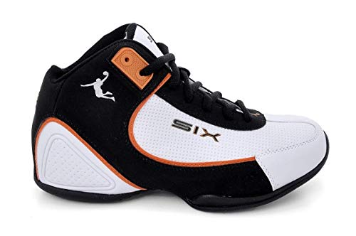 Tênis Masculino Basquete Six Street Original Cano Médio Branco e Laranja 42