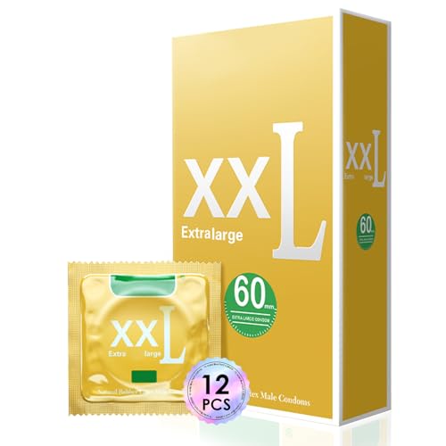 Preservativos, Lubricados, Ultra Fino Diseñado Preservativos para un Placer Natural, Protección para el Hombre, 10 condones, XXL-60MM