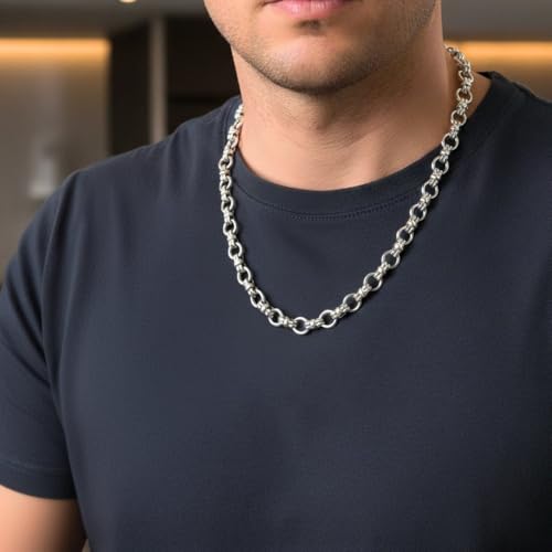 Image of THE MEN THING Chain for Men, Luxury Pure Titanium Steel Chain | Silver Stainless Steel Chain | Necklace Jewellery for Men & Boys
