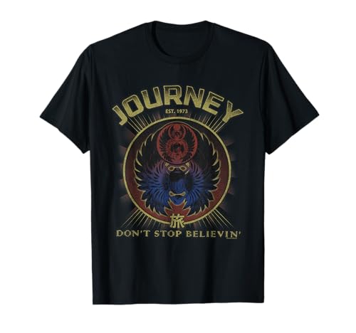 Journey Gold Don't Stop Believin' Scarab Logo Vintage Band T-Shirt