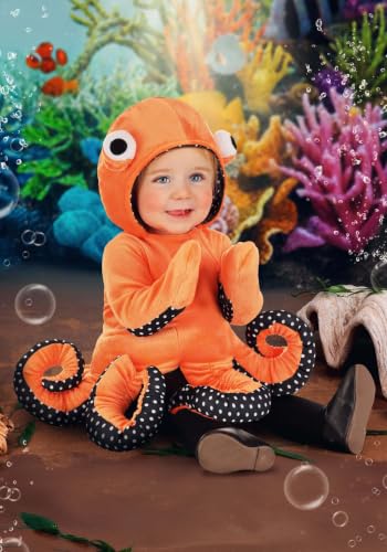 Fun Costumes Cozy Ocean Octopus Infant Costume | Adorable Undersea Creature Outfit for Babys Halloween & Dress-Up Fun - 6/9 Months - Orange