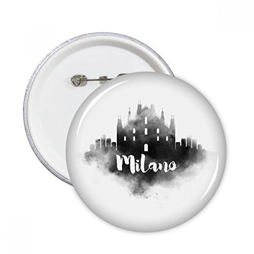 Badge rond Milano Italie encre, l'idée cadeau décoration vêtement originale en lot de 5