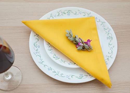 Amour Infini Cotton Napkins | 12 Pack | 18 X 18 Inch | 100% Ring Spun Premium Cotton | Perfect For Restaurants, Events And Dinner Napkins | Highly Absorbent Cloth Napkins | Yellow #TOP2