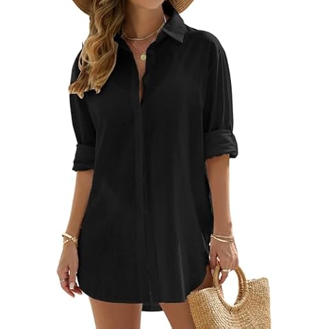 Vancavoo Robe de Plage Femme Noir XL Cover