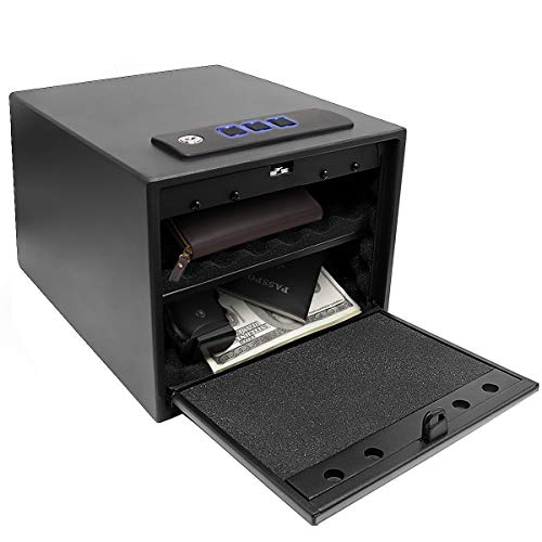 40% Off Discount Jolitac Quick Access Electronic Pistol Safe, Firearm Safety Device Solid Steel Safes Lock Case, Compact Gun Security Safe with Anti-Thief Alarm System, Electronic Keypad and 2 Emergency Keys