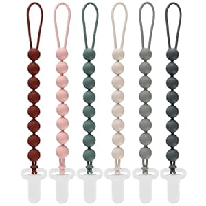 4-Pack Silicone Pacifier Clips with...