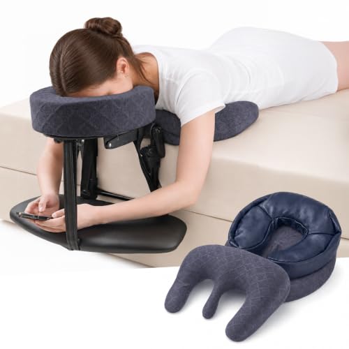 Image of Massage Headrest for Bed, Head Holder & Face Cradle with Face Down Pillow