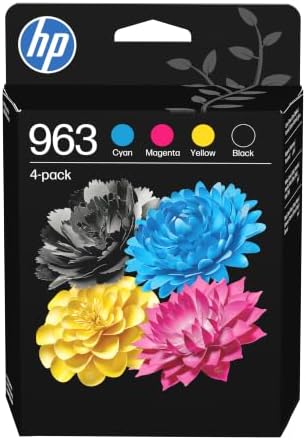 HP 963 Schwarz, Cyan, Magenta, Gelb, Original Druckerpatronen Multipack | Tinte für OfficeJet Pro 9010, 9010e, 9020, 9020e, ~1000 Seiten (6ZC70AE)