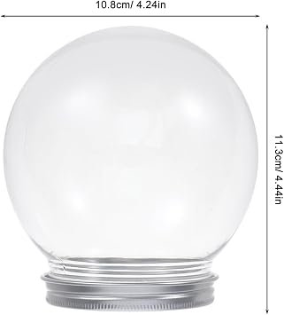 Pack of 4 Clear Snow Globes for Crafts DIY Supplies Crafts for Making Christmas Supply Prop Transparent Aluminium