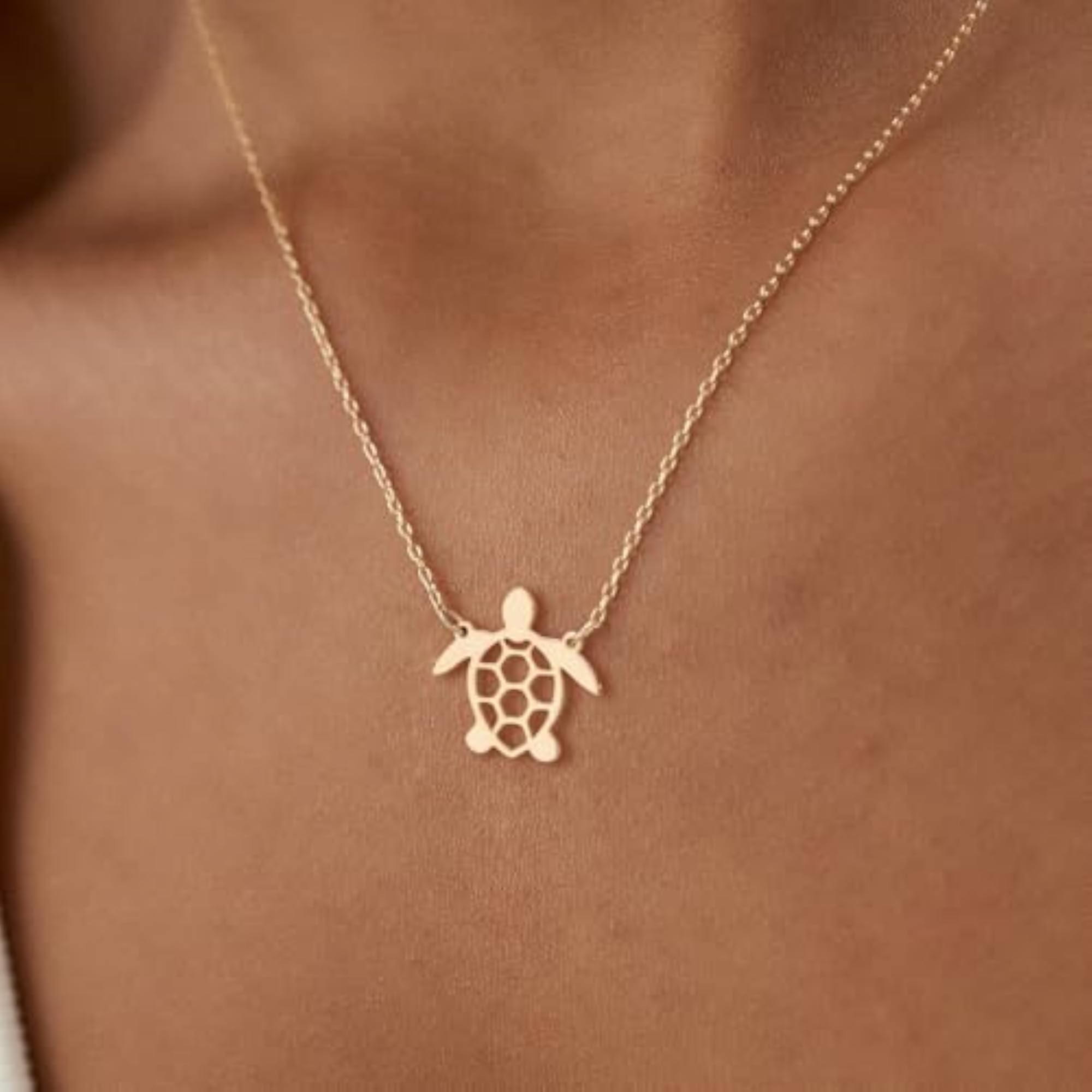 Gold Necklace with Clover, Heart & Dragonfly Pendants