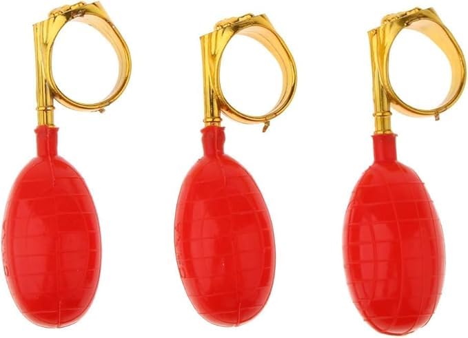 3Pcs Red Water Squirt Toys Water Spray Ring Tricky Toy Spoof April Fools’ Day Tricky Prank Toys Gag Toys and Practical Jokes Novelty Toys
