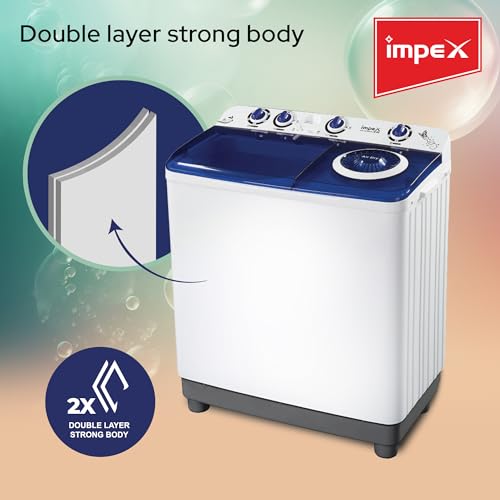 غسالة نصف أوتوماتيكية WM 4205 تحميل علوي، تصميم غسيل يدوي، تجفيف بالهواء، منظف الياقة، جرس للتنبيه بالشطف، وظيفة النقع 12 كجم من امبيكس