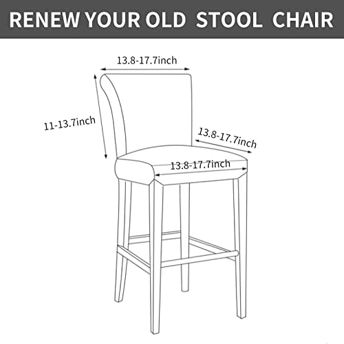 Sonnach Pu Waterproof Bar Stool Chair Covers For Counter Height Chair Covers,Low Back Chair Covers (Light Grey, 2) #TOP4