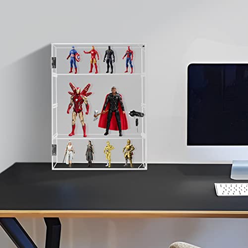 Choowin 4-Shelf Acrylic Display Case With Lock Key,Wall-Mounted Locking Display Case With Removable Shelves,Countertop Display Case For Collectible,Office Retail Store Safe Storage 11.8X5.9X15.7 Inch #TOP5