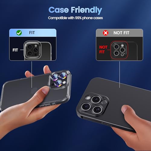 Image of CACOE Camera Protective Case for iPhone 17 Pro Max /17 Pro /16 Pro Max /16 Pro /15 Pro Max /15 Pro /14 Pro Max /14 Pro, [Scratch-Resistant] [Drop-Proof] [Strong Adhesive] (Colour)