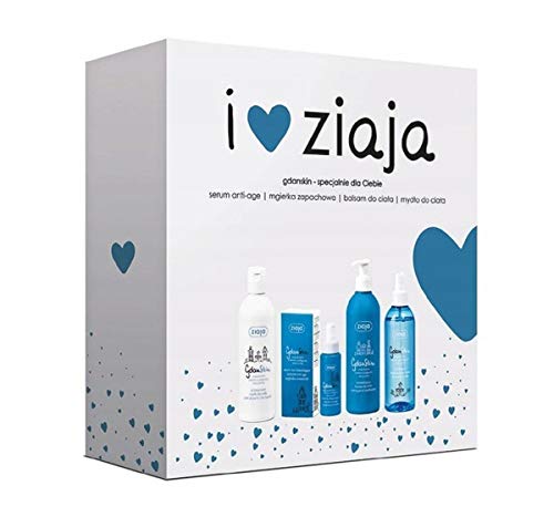 Preisvergleich Produktbild ZIAJA GESCHENKSET Hautpflege GDANSKIN Körperbalsam, Körperseife, Anti-Age-Serum, Duftnebel (Gdanskin Set)