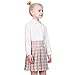 Girls Skirt Set T-Shirt Beige Grid Check Plaid Pleated School Casual Size 9-10