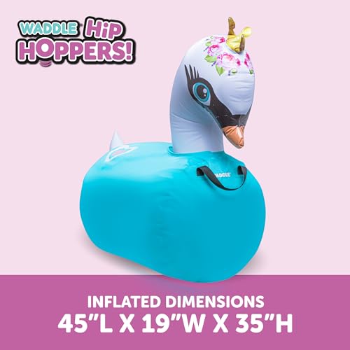 Waddle Hip Hoppers Large Bouncy Hopper - Inflatable Hopping Animal Bouncer Ride On Toys, Easy Grip, Stable Base, Outdoor & Indoor Animal Hopper Toy, Supports Up to 250 Lbs, Ages 5 and Up (Swan) by WADDLE - Image 6