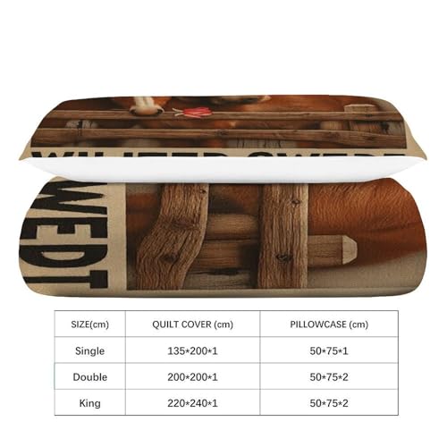 Housse de couette chevaux avec fermeture éclair lit simple - 4