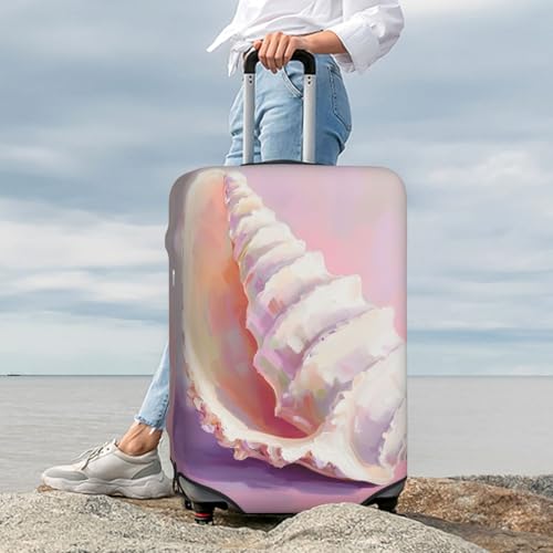 Single Conch Shell Elastic Travel Luggage Covers Dustproof Scratch-Resistant Suitcase Protector Fit 22-24 Inch 7