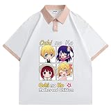 Hombres Mujeres Anime Oshi no KO Camisa Polo Hoshino Ai Blusa con Solapa de Manga Corta Aquamarine Ruby Cosplay T-Shirt