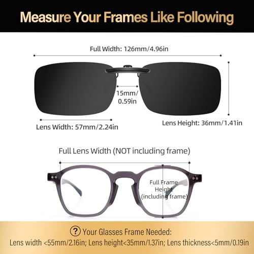 Image of Goiteia Polarized Flip up Clip on Sunglasses over Prescription Glasses for Men Women-Upgraded No Blue Glare