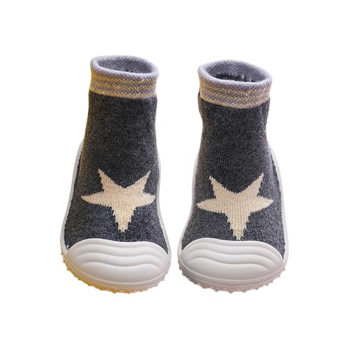 HOWELL Toddler Baby Socks Shoes Grey Star Anti-Slip Indoor