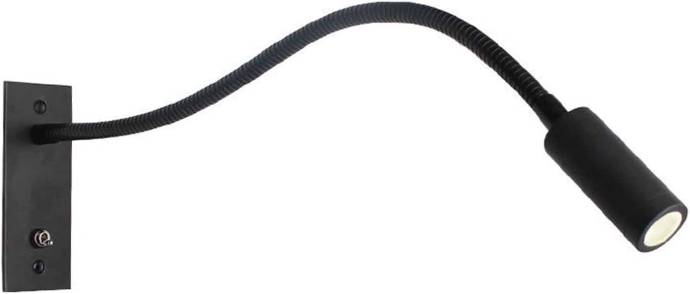 3 W Recessed LED Hose Reading Wall Lamp Hotel Room Bedside Reading Lamp Chrome Sand Nickel Bronze Black(Sand Nickel Color,Neutral Light)