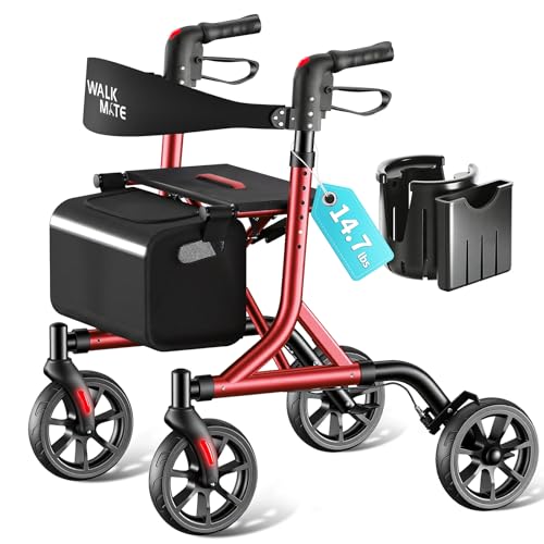 Rollator Walker with 8-inch wheels and height adjust