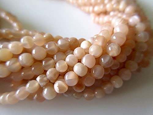Pierre de lune pêche LKBEADS perles de 4mm pour bracelet bohème chic