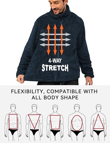 Image of Little Donkey Andy Men's Fleece Jacket, Full Zip Insulation Winter Coat Long Sleeve