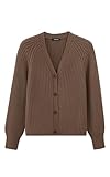 PRETTYGARDEN Womens Sweaters Fall 2024 Long Sleeve V-Neck Open Front Chunky Cardigan Sweaters for Women Dressy Cardigans (Brown, Medium)