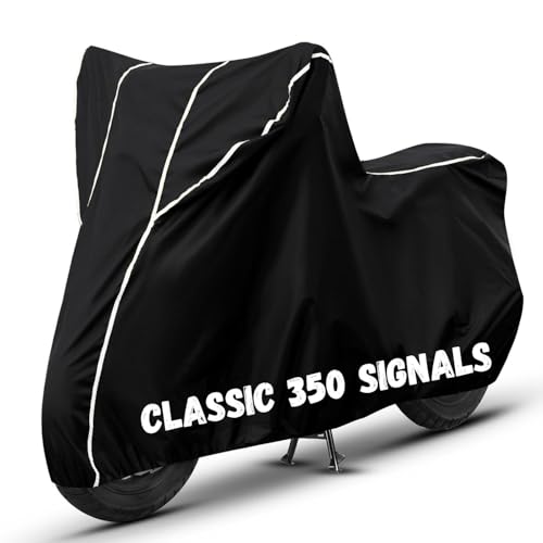 Image of Bike Cover for Classic 350 Signals 100% Waterproof, Dustproof & Scratch Resistant| Fully Bottom Elastic UV Resistant Heavy Duty Body Cover | All Weather Outdoor Use