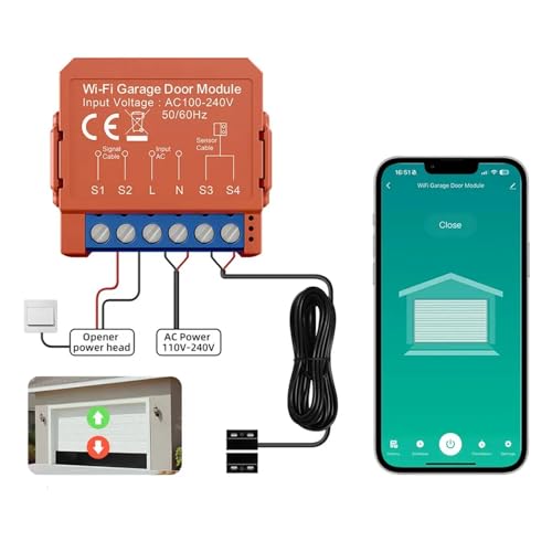 Intelligenter WLAN-Garagentoröffner, kompatibel mit Alexa, Google...