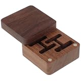 minkissy Scatola Porta Gemelli Quadrata in Legno di Noce con Coperchio Magnetico, Raffinata e Multiuso per Conservare Fermacravatte e Spille