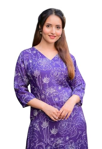 Ensemble kurta pour femme en viscose avec pantalon vêtement imprimé floral tendance