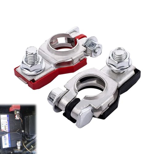 gunhunt 2 PCS Car Cable Terminal Kit, Negative and Positive Cable Connectors, Metal Automotive Parts, Quick Release Cable Folder, Universal for Most Vehicles (Multicolored)