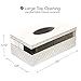 Creative Scents Quilted Mirror Rectangle Tissue Box Cover - White Tissue Box Holder Rectangular for Bathroom with Durable Bottom Slider - Tissue holders Decorative White Bathroom Accessories and Decor