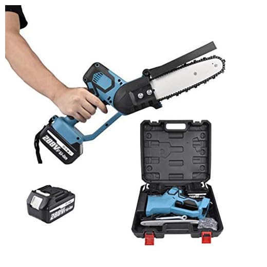 Weelmusic Mini Electric Cordless Chainsaw, 8 Inch 880W Durable Handheld Rechargeable Lithium Battery Chain Saw with Copper Brushless Motor, 2 Pieces Batteries